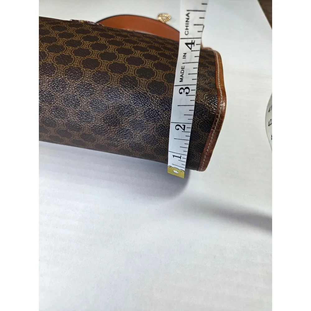 Celine Macadam Triomphe Vintage Shoulder Bag Brown Monogram Coated Canvas
